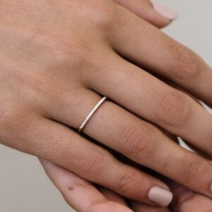 Noemie 18 Kt Rose Gold Petite Diamond Band Ring